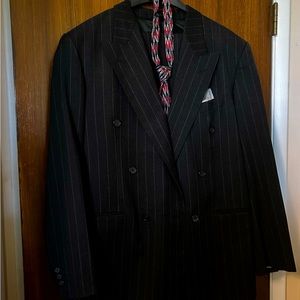 Made In Italy Men’s Pinstriped Wool Suit